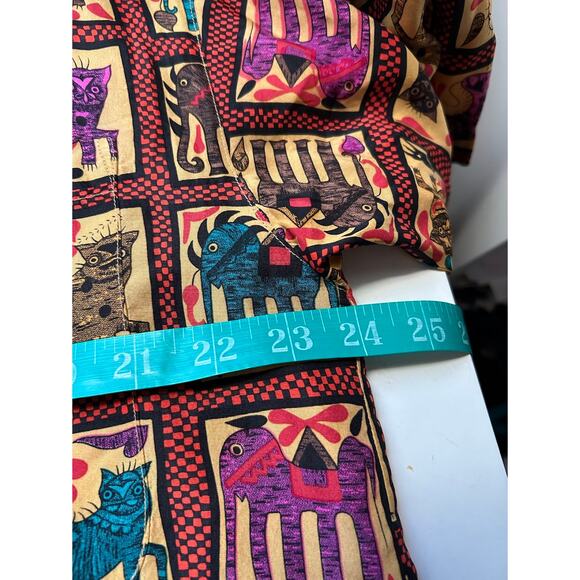 Vintage 90's Silk Club Button Up Shirt Mens M Red Animal Print Retro Classic - Picture 9 of 10